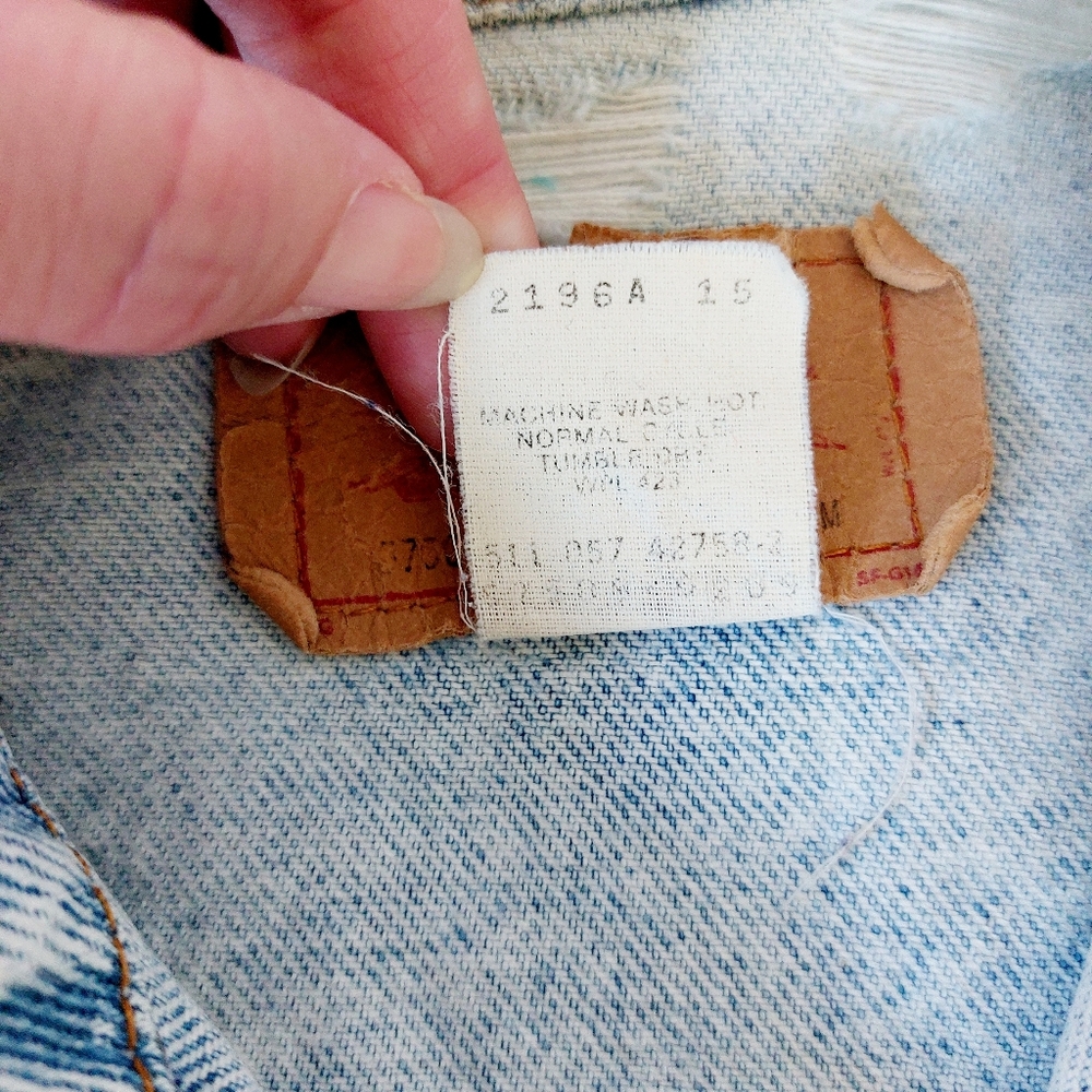Acid Wash 80s Trucker III Levi Denim Jacket size Medium‎ Women's 57508-0209 Made - Picture 4 of 12